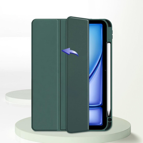Etui do iPad Air 11" 2025/2024 (7/6 gen.), Smartcase Hybrid, z miejscem na rysik, zielone