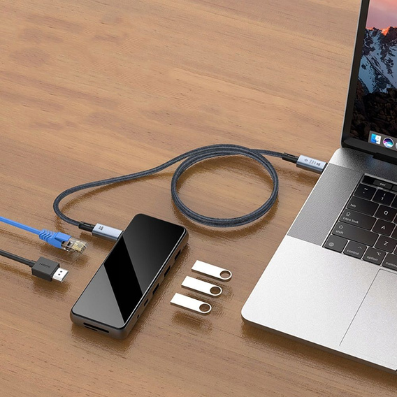 Tech-Protect Kabel UltraBoost Max USB 4.0 8K 40GBPS Type-C PD 240W 200cm, szary