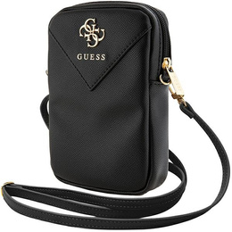 Torebka na telefon Guess Zip Leather Triangle 4G