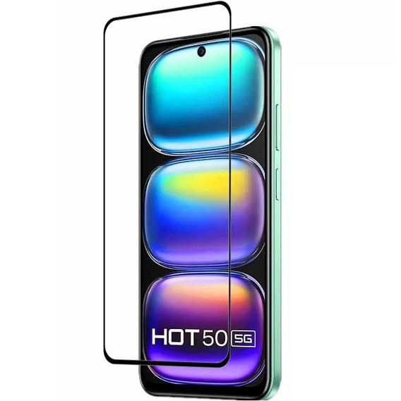 Szkło Hartowane 3D do Infinix Hot 50 4G, czarna ramka