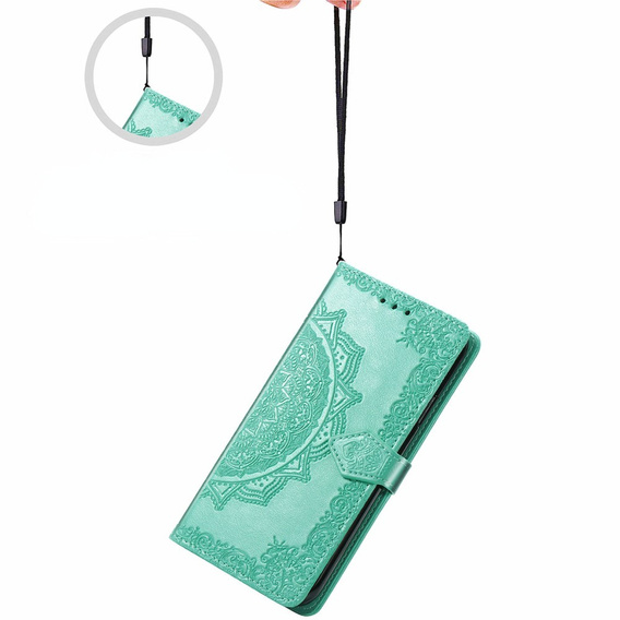 Etui z klapką do Oppo A60, Mandala, zielone