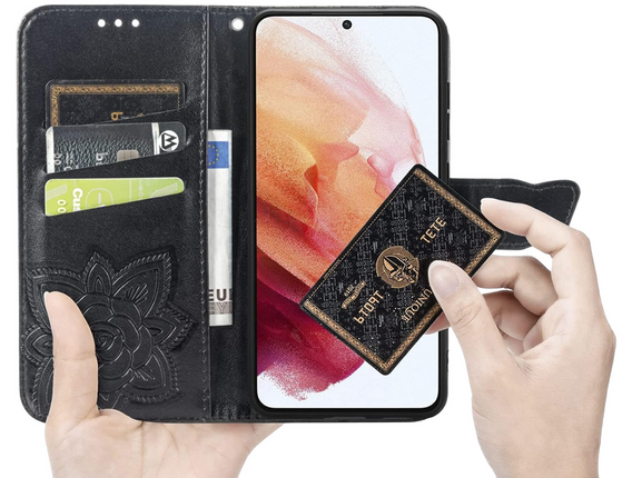 Etui z klapką do Realme 12 Pro 5G / 12 Pro+ 5G, Butterfly, czarne