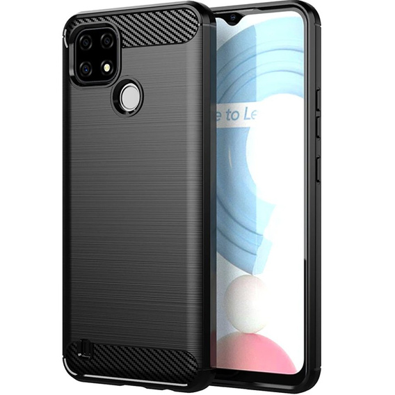 Etui do Realme C21Y / C25Y, Karbon, czarne