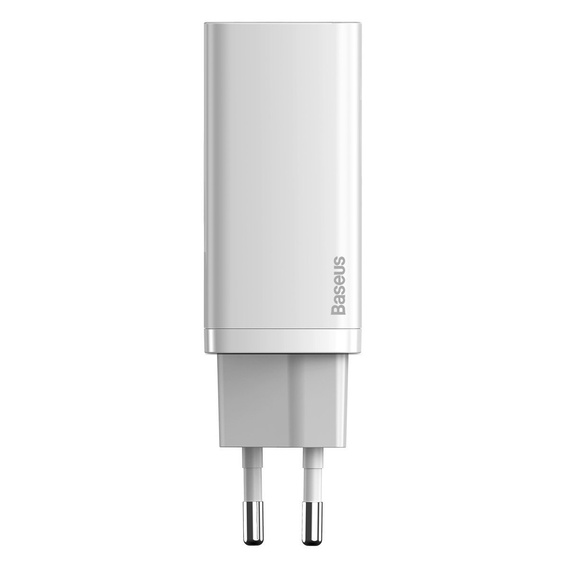 Ładowarka sieciowa Baseus GaN2 Lite 65 W USB-C + USB-A, biała (EU)