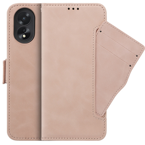 Etui z klapką do Oppo A38 4G / Oppo A18 4G, Card Slot, różowe