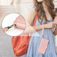 Etui z klapką do Samsung Galaxy S24 Ultra, Wallet Zipper Pocket RFID, z paskiem na ramię, różowe rose gold