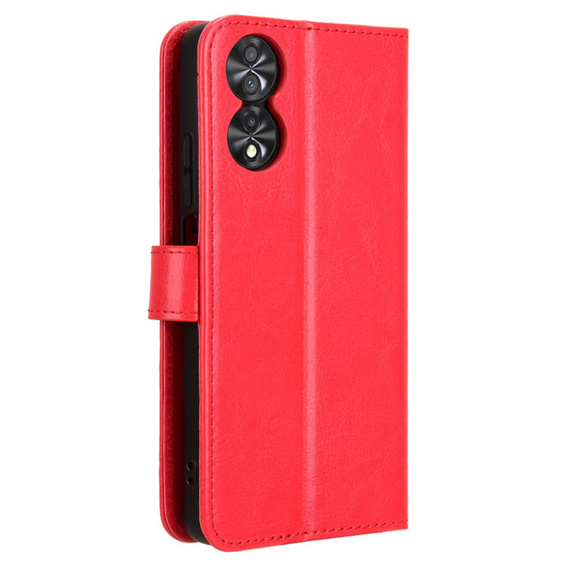 Etui z klapką do TCL 40 NxtPaper, Crazy Horse Wallet, czerwone