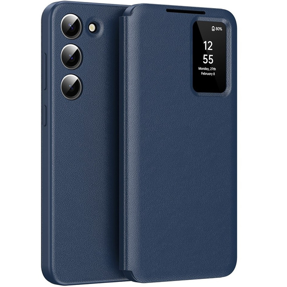 Etui z klapką do Samsung Galaxy S23, Smart View Wallet, niebieskie