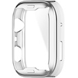 2w1 Etui silikonowe z osłoną ekranu do Huawei Watch Fit 4 Pro – lekka ochrona wyświetlacza i boków - srebrne