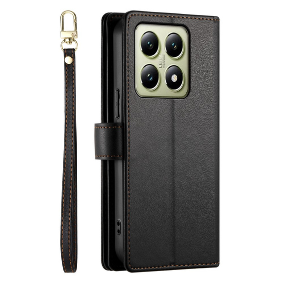 Etui z klapką do Xiaomi 14T, Wallet Zipper Pocket, czarne