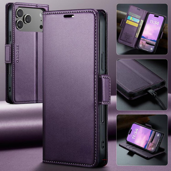 Etui portfelowe ERBORD Glossy Litchi z klapką do iPhone 17 Pro Max