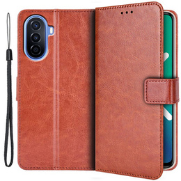 Etui z klapką do Huawei Nova Y70 4G, Crazy Horse Wallet, brązowe