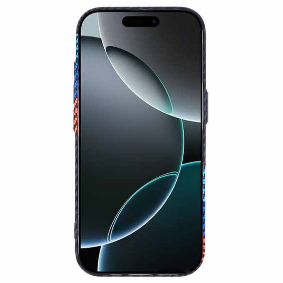 Etui do iPhone 16 Pro, Carbon Fiber MagSafe, granatowe