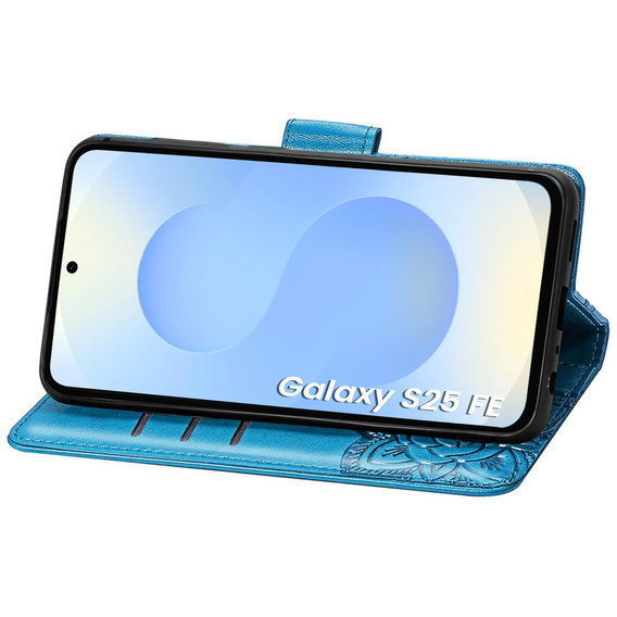 Etui z klapką do Samsung Galaxy S25 FE, Butterfly, niebieskie