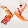 Etui do Motorola Razr 50 Ultra, PC Case, ze szkłem, pomarańczowe