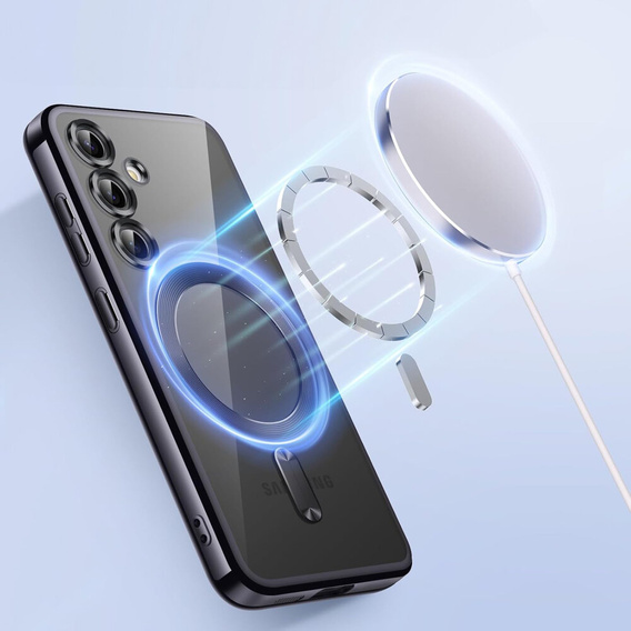 Etui do Samsung Galaxy S24+ Plus, Electro MagSafe, czarne + Szkło na ekran