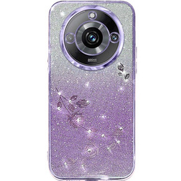 Etui do Realme 11 Pro 5G / Pro+ 5G, Glitter Flower, fioletowe