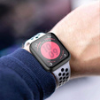 2w1 Etui + Szkło Hartowane do Apple Watch 4/5/6/SE 44MM, Czarne