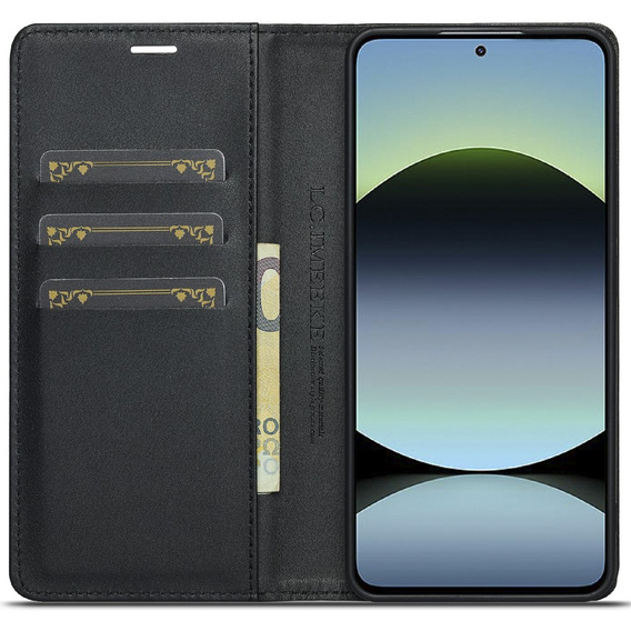 Etui LC.IMEEKE do Xiaomi Redmi Note 14 4G – elegancka ochrona i praktyczne funkcje - czarne
