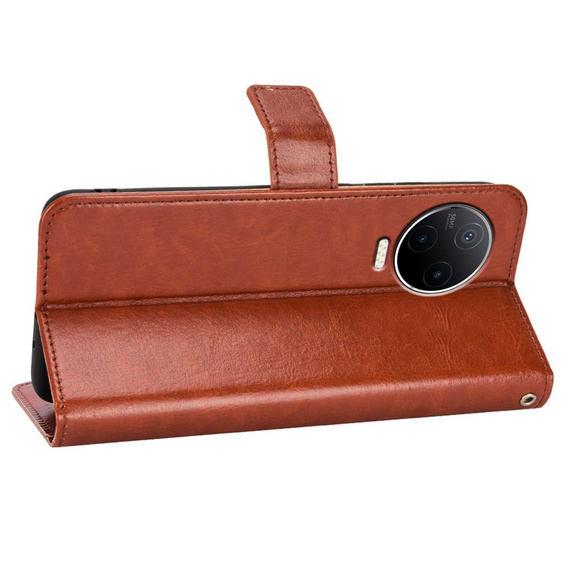 Etui z klapką do Infinix Note 12 2023, Wallet, brązowe