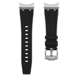 Pasek silikonowy do Samsung Galaxy Watch 4/5/6 40/42/43/44/45/46/47mm, Czarny / srebrna klamra