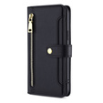 Etui z klapką do Oppo Reno8 T 4G, Wallet Zipper Pocket, czarne