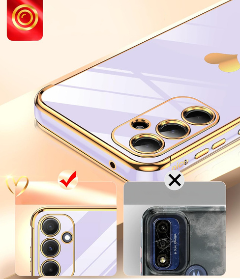 Etui do Samsung Galaxy A54 5G, Electro heart, fioletowe + 2x Szkło 9H
