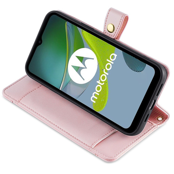 Etui z klapką do Motorola Moto G53 5G/ G23 4G/ G13 4G, Wallet Zipper Pocket, różowe