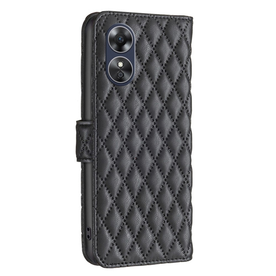 Etui z klapką do Oppo A17, Wallet, BINFEN COLOR, czarne