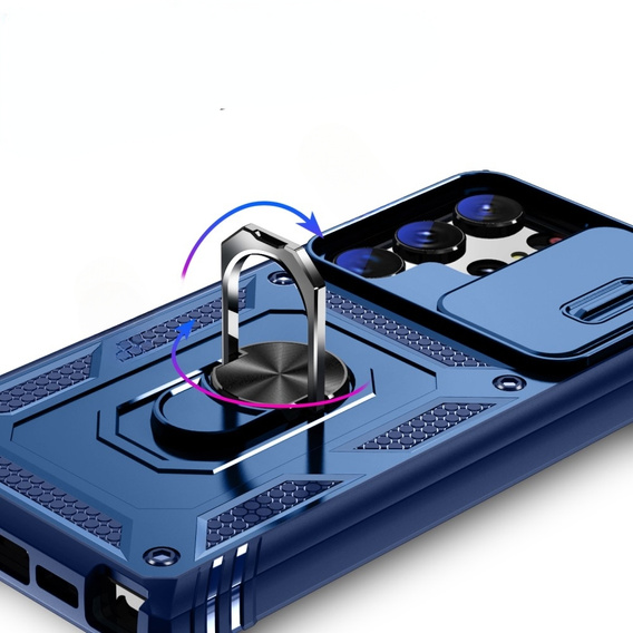 Etui pancerne do Samsung Galaxy S24 Ultra, CamShield Slide, niebieskie