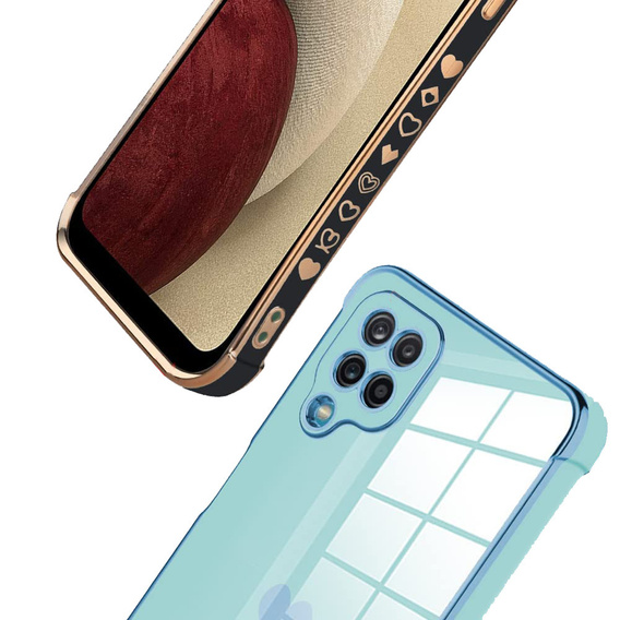 Etui do Samsung Galaxy A12 / M12 / A12 2021, Electro heart, niebieskie