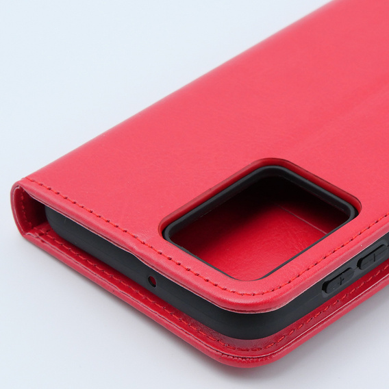 Etui z klapką do Motorola Moto G54 5G, Crazy Horse Wallet, czerwone