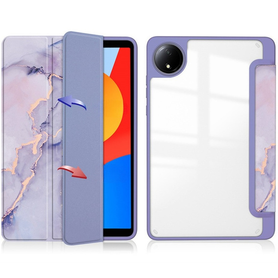 Etui Smartcase Hybrid do Xiaomi Redmi Pad SE 8.7", z miejscem na rysik – fioletowe Marble