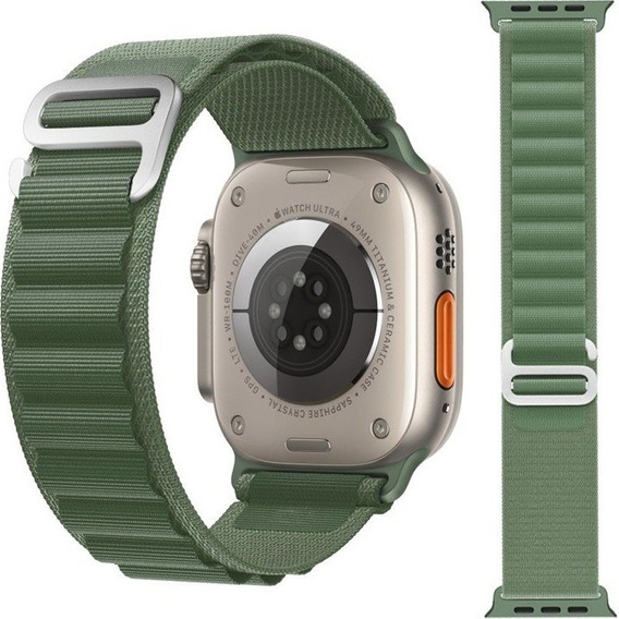 Zestaw Pasek Nylonowy + Etui 2w1 do Apple Watch 4/5/6/SE 40mm, Zielony