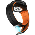 Pasek Silikonowy do Samsung Galaxy Watch 4/5/6 40/42/43/44/45/46/47mm, Czarny / Pomarańczowy