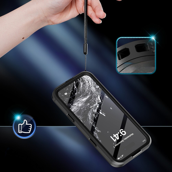 Etui Wodoodporne IP68 do iPhone 16 Pro Max, SHELLBOX MagSafe, czarne