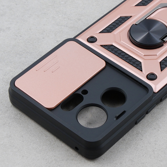 Etui pancerne do Motorola Edge 40, CamShield Slide, różowe rose gold