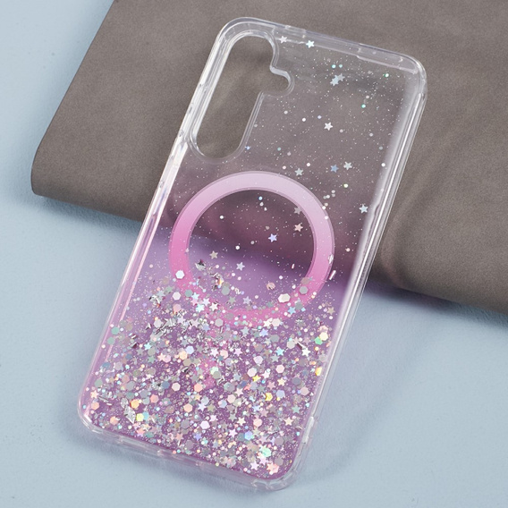 Etui do Samsung Galaxy S24, Glittery, do MagSafe, różowe