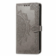 Etui z klapką do Motorola Moto G24 / G24 Power / G04, Mandala, szare