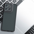 Etui do Xiaomi Redmi 15 5G / 4G, z ochroną aparatu, przezroczyste z czarnymi bokami