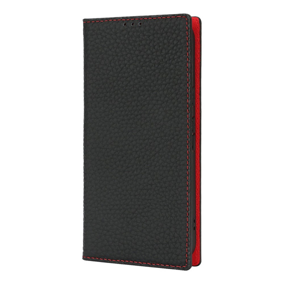 Etui z klapką do Google Pixel 10 Pro XL, skórzane Litchi Grain, czarne