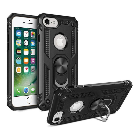 Etui pancerne do iPhone 6/6S/7/8/SE 2020/SE 2022, Nox Case Ring, czarne