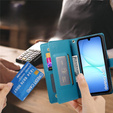 Etui z klapką do Samsung Galaxy A17 5G, Wallet Zipper Pocket, portfelowe, niebieskie