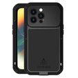 Etui Love Mei do iPhone 14 Pro Max, pancerne ze szkłem, czarne