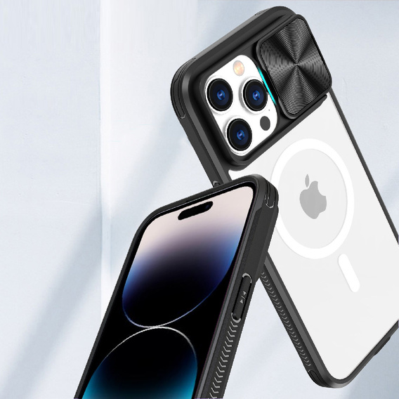 Etui do iPhone 14 Pro Max, Slide Camera Magsafe, czarne