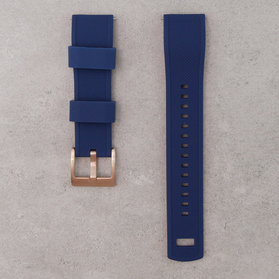 Pasek Silikonowy ERBORD Uniwersalny 20mm, Dual Color, niebieski / czerwony / różowo złota