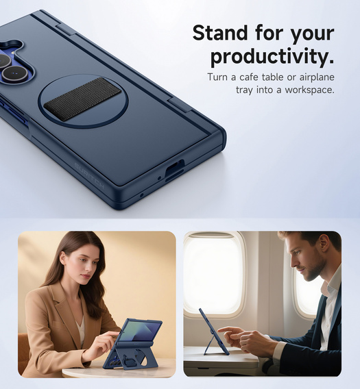 Etui Suritch z podstawką 360° i wbudowaną osłoną ekranu do Samsung Galaxy Z Fold7