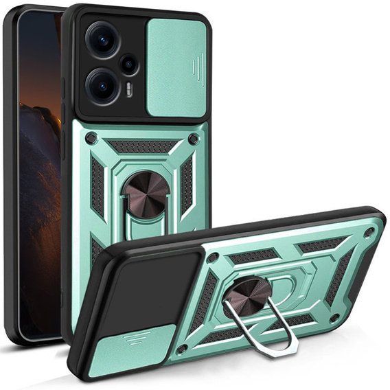 Etui pancerne do Xiaomi Poco F5, CamShield Slide, zielone