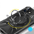 Etui do iPhone 16, pancerne z podstawką i MagSafe, czarne