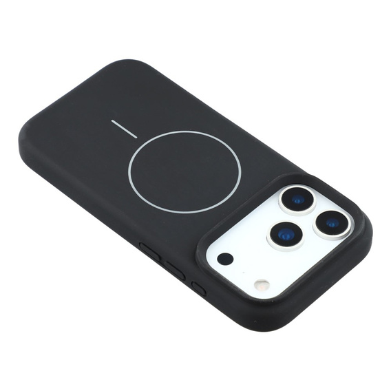 Etui silikonowe do iPhone 17 Pro, do MagSafe, antywstrząsowe, czarne
